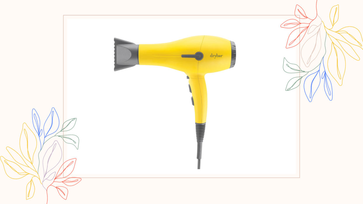  Collage image of the Drybar Buttercup Blow-Dryer Hair Dryer. 