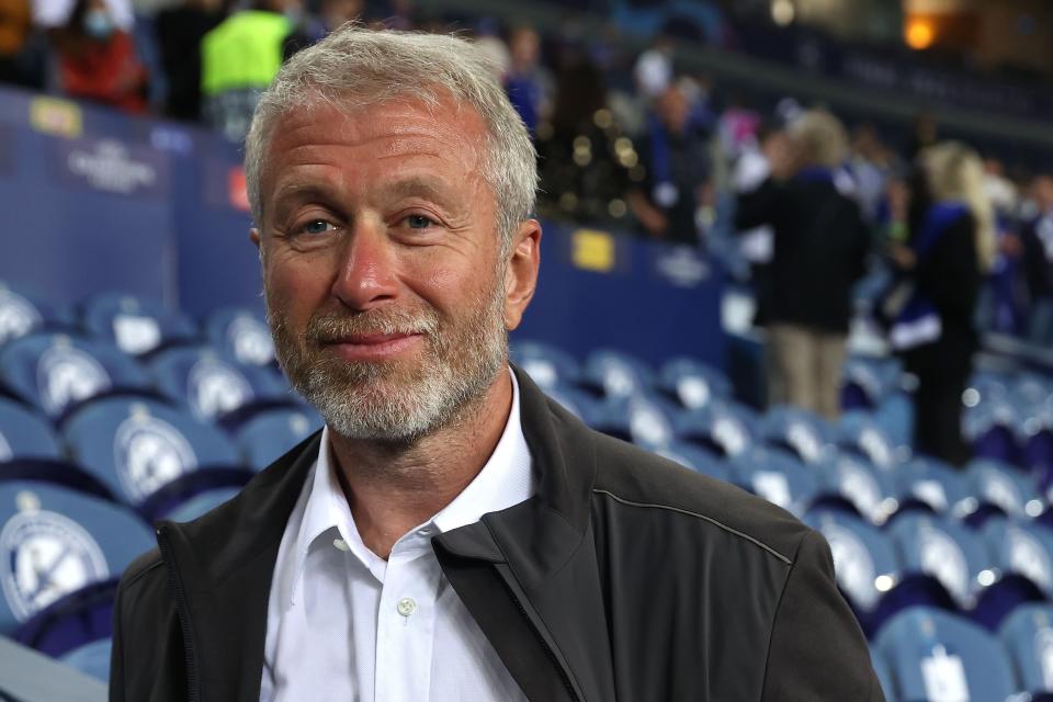 Roman Abramovich, then the owner of the Chelsea soccer team, smiles after a Chelsea victory.