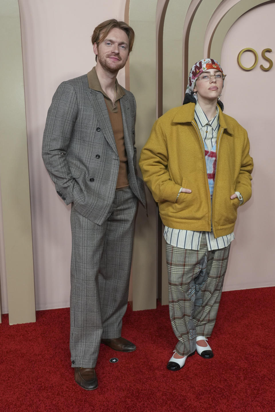 Finneas O'Connell and Billie Eilish arrive at the 96th Academy Awards Oscar nominees luncheon on Monday, Feb. 12, 2024, at the Beverly Hilton Hotel in Beverly Hills, Calif. (Photo by Jordan Strauss/Invision/AP)