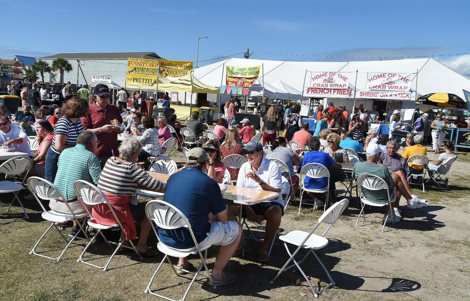 Hundreds of Oyster Festival patrons enjoyed various food offerings in Ocean Isle Beach at a past N.C. Oyster Festival.