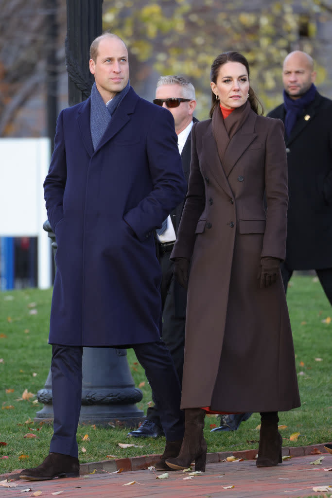 BOSTON, MASSACHUSETTS - DECEMBER 01: Prince William, Prince of Wales and Catherine, Princess of Wales visit east Boston to see the changing face of Boston’s shoreline as the city contends with rising sea levels on December 01, 2022 in Boston, Massachusetts. The Prince and Princess of Wales are visiting the coastal city of Boston to attend the second annual Earthshot Prize Awards Ceremony, an event which celebrates those whose work is helping to repair the planet. During their trip, which will last for three days, the royal couple will learn about the environmental challenges Boston faces as well as meeting those who are combating the effects of climate change in the area. (Photo by Chris Jackson/Getty Images)