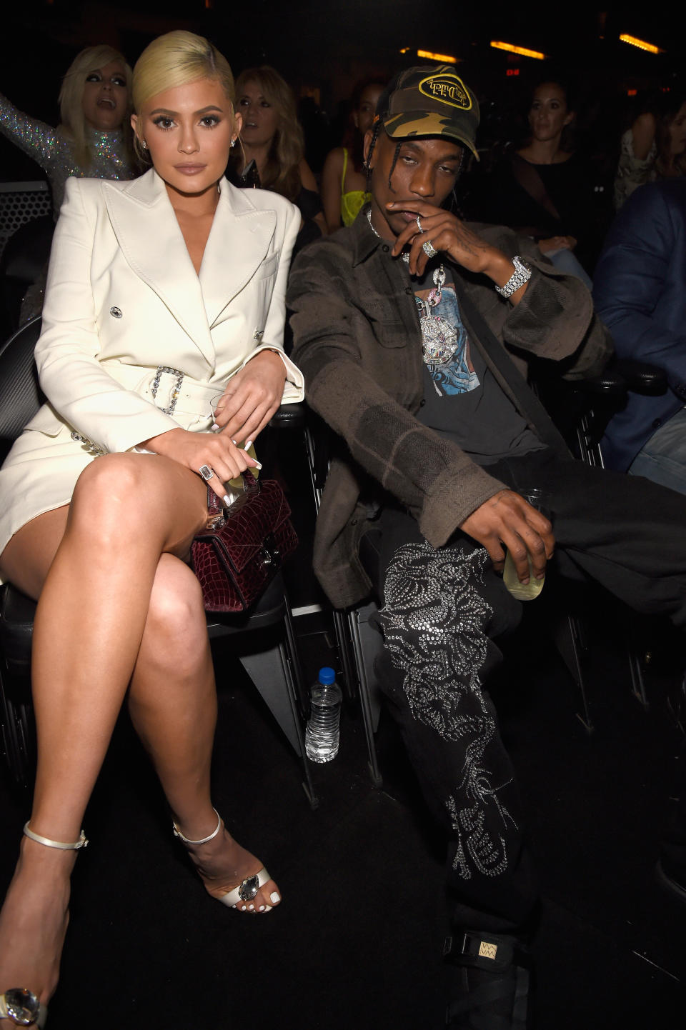 Kylie Jenner and Travis Scott, parents of Stormi, inside the 2018 MTV Video Music Awards at Radio City Music Hall. (Kevin Mazur via Getty Images)