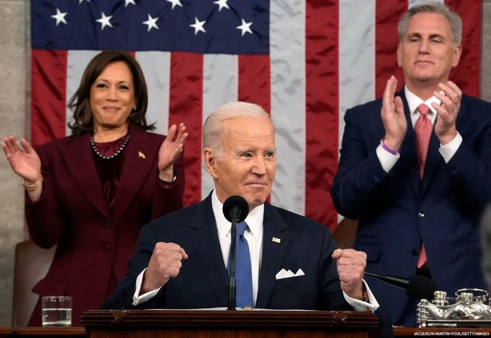 Kamala Harris, Biden, and Kevin McCarthy