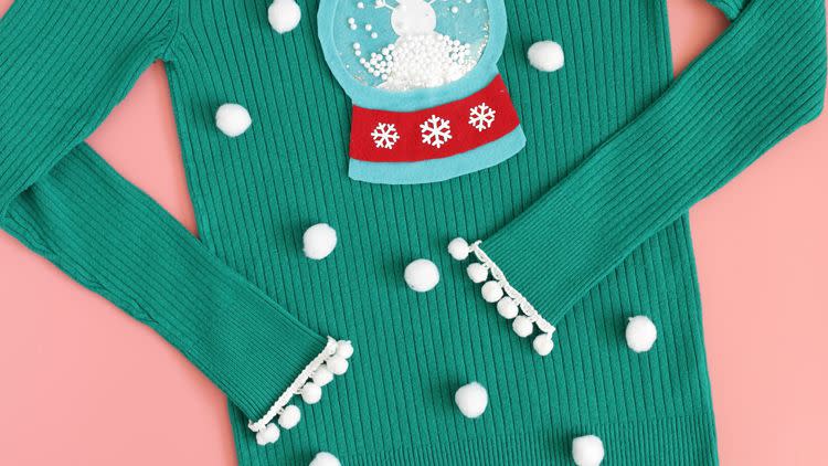 diy ugly christmas sweater ideas snow globe