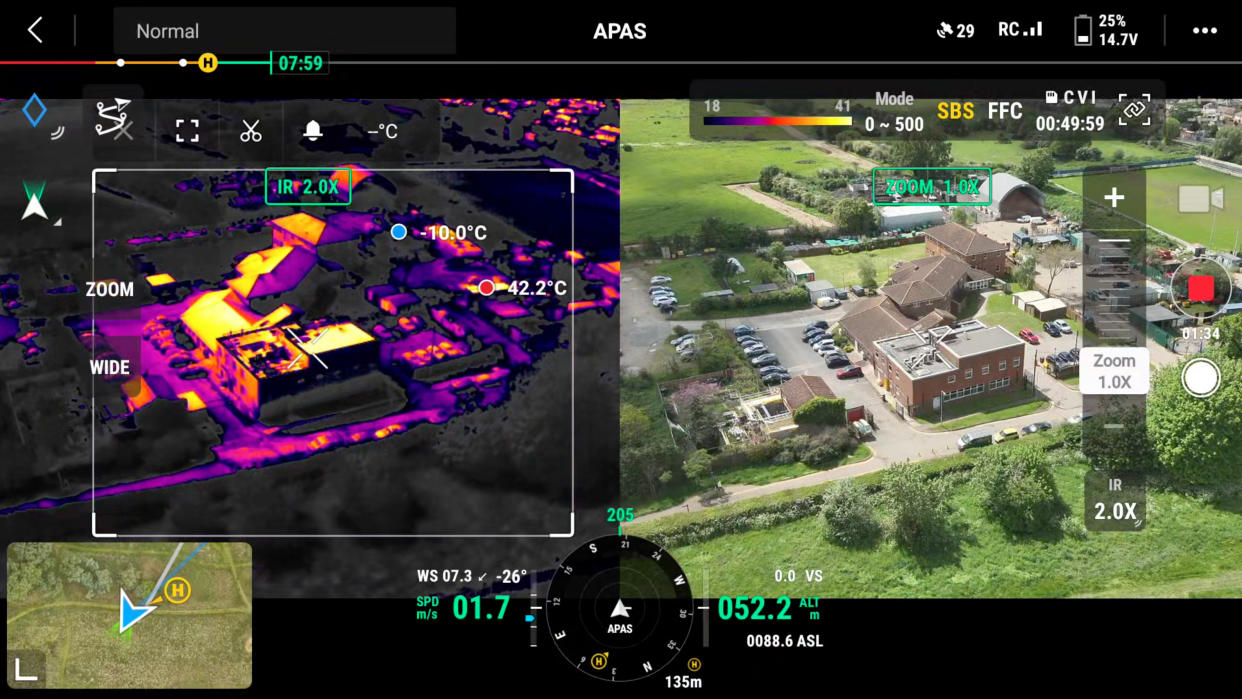  Mavic 3T Thermal Side by Side image of buildings 
