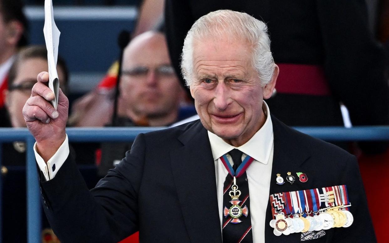 King Charles III at the UK's national commemorative event for the 80th anniversary of D-Day