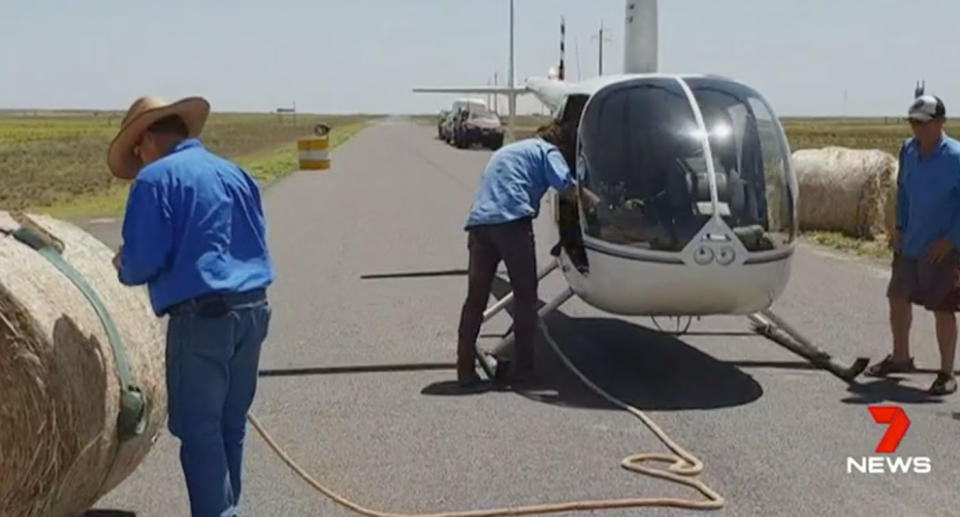 Fuel has been delivered by the ADF for the aircraft delivering fodder to rural farmers. Source: 7News