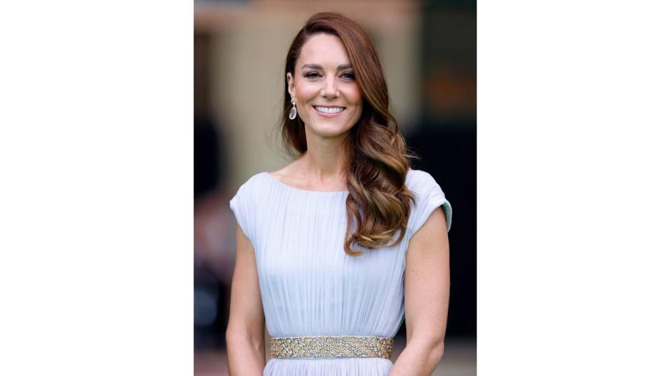 princess kate in pale blue ball gown 