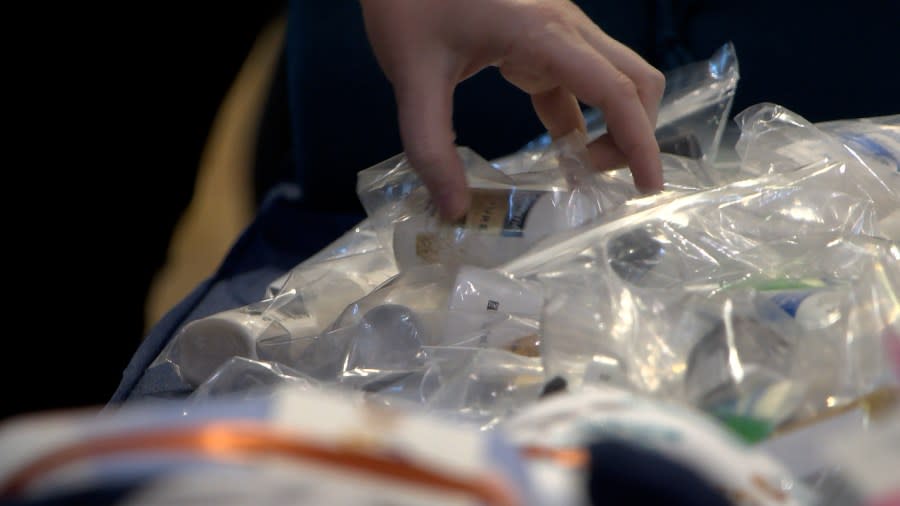 Personal care items were placed inside each Comfort Care bag. 