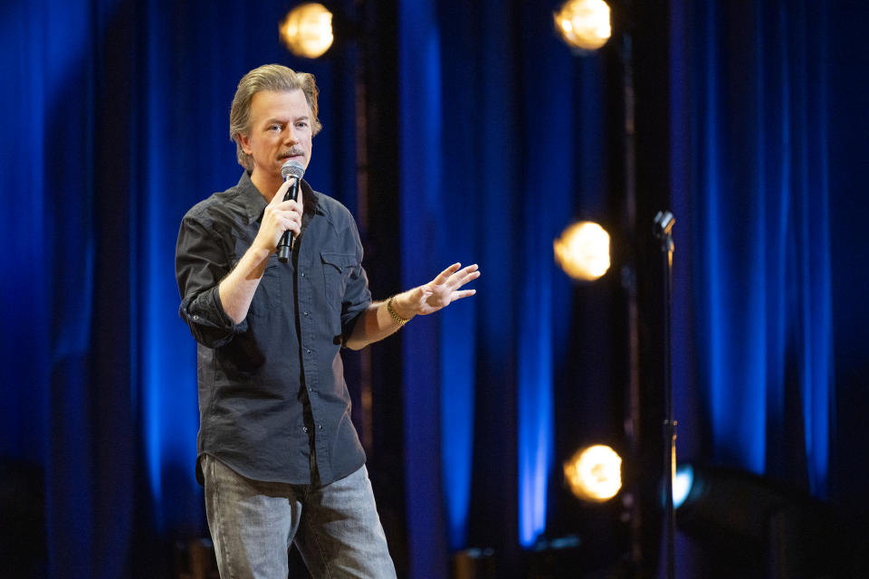 We don't know what David Spade is saying in this pic, but there's a 97.9% chance that it's sarcastic. Picture: Netflix
