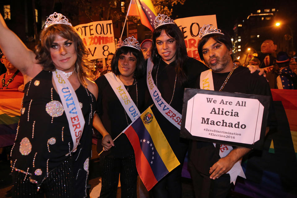 Trump wigs and Hillary masks: Political satire was on parade at Halloween in NYC