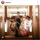 'Stunning' is an understatement. The <em>Thappad </em>actress was out of the world at the red carpet of the Amazon Filmfare Awards this year. The flowy number inspired by the wings of a Monarch was accessorized beautifully with a pair of black shoulder-duster earrings. The messy hairdo with bold and defined eye-makeup completed the winning look.