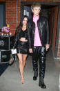 <p>Megan Fox and Machine Gun Kelly step out in coordinating leather outfits to celebrate Jesse Jo Host's Sugar Jones Collection for Chrome Hearts at a dinner in L.A. on June 10. </p>