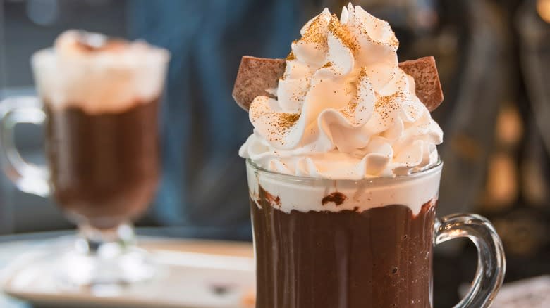 hot chocolate with whipped cream