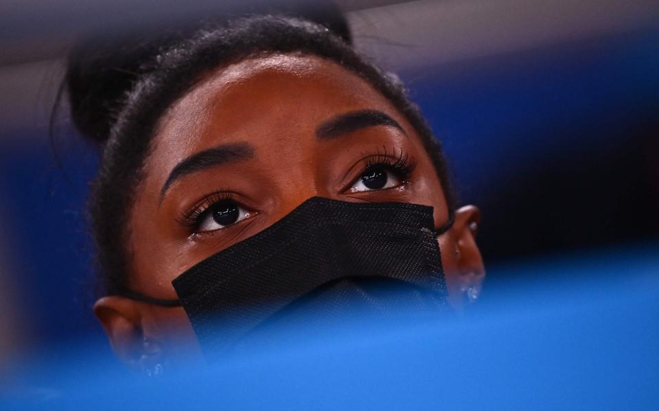 Simone Biles may still compete in the floor exercise on Monday and beam on Tuesday - GETTY IMAGES