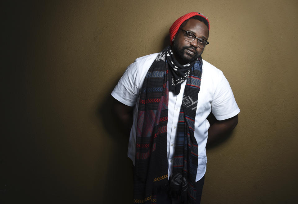 In this Nov. 30, 2018 photo, Brian Tyree Henry, a cast member in "Spider-man: Into the Spider-Verse," poses for a portrait at the Four Seasons Hotel in Los Angeles. (Photo by Chris Pizzello/Invision/AP)