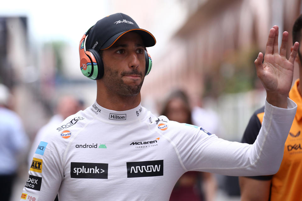 Daniel Ricciardo (pictured) waves to the fans before the F1 Grand Prix of Monaco.