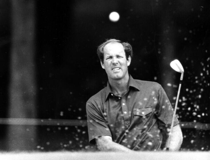 FILE - In this May 24, 1980, file photo, Tom Weiskopf wedges from the first green.