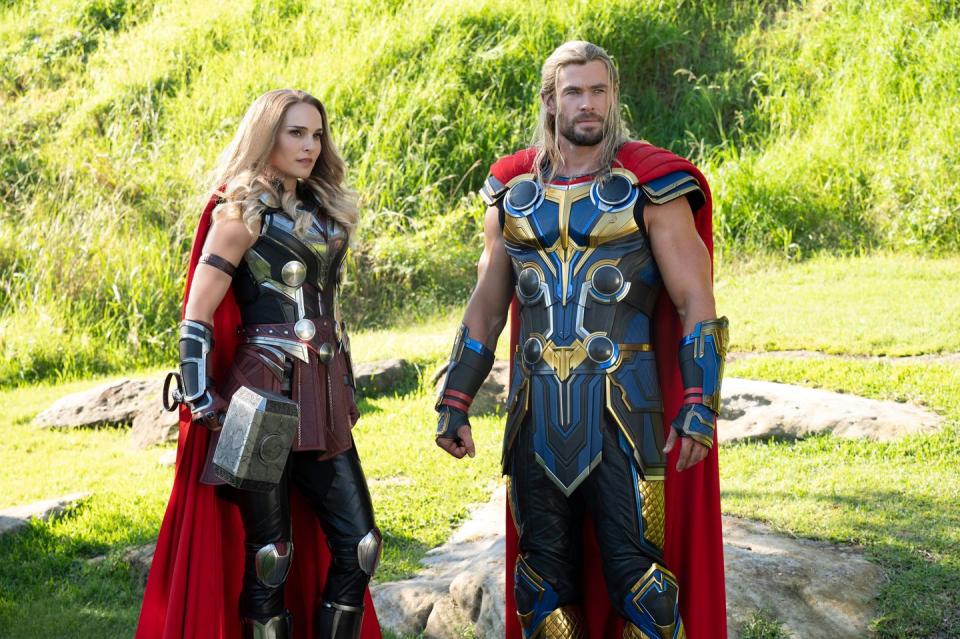 natalie portman, chris hemsworth, thor love and thunder