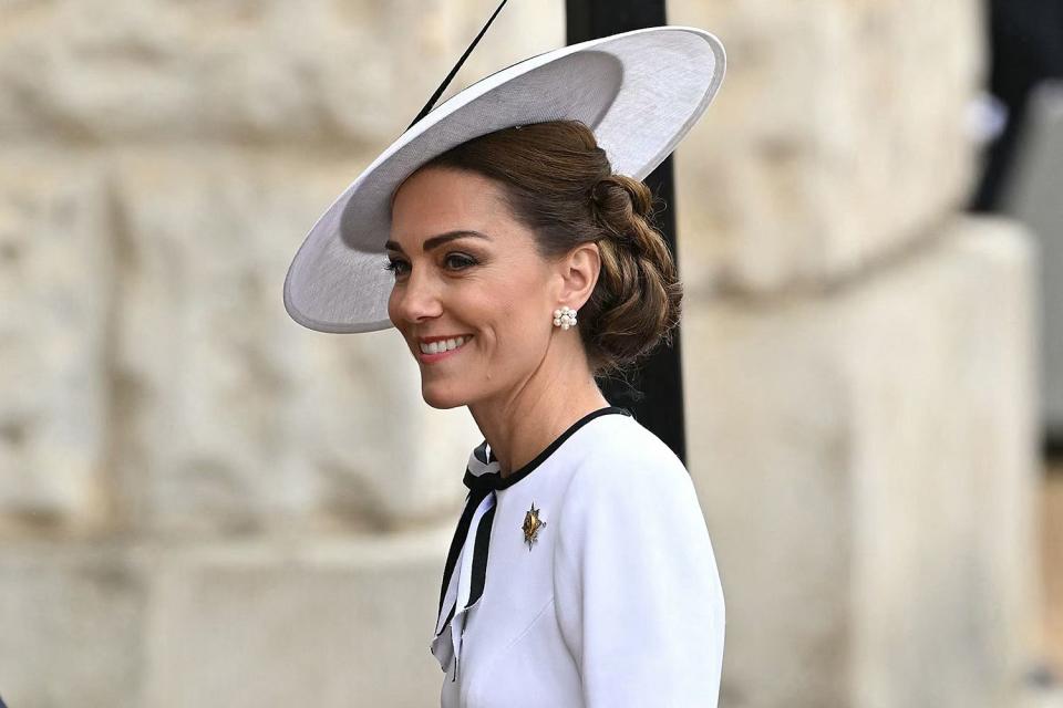 <p>JUSTIN TALLIS/AFP via Getty</p> Kate Middleton at Trooping the Colour on June 15, 2024.