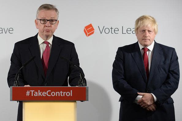 Brexit: Michael Gove and Boris Johnson MP following the results of the EU referendum (Getty Images)