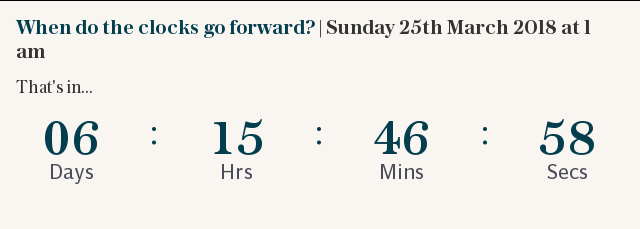 When do the clocks go forward? | Sunday 25th March 2018 at 1 am