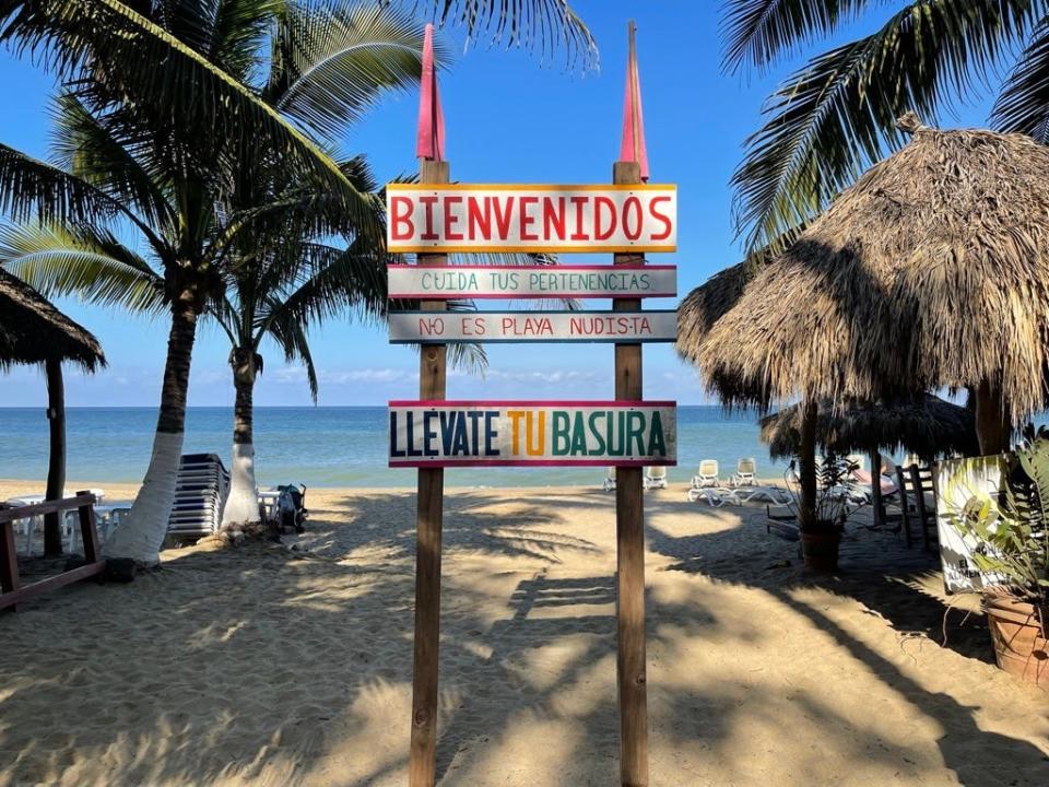 welcome sign beach san pancho mexico freelance photo