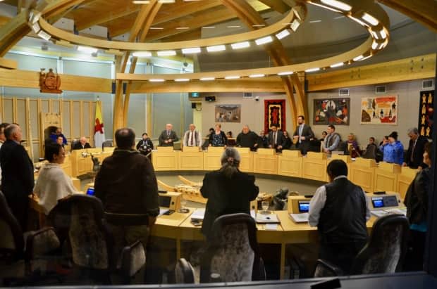 Members of the Nunavut legislative assembly begin their spring sitting on Thursday. This time, many of them will participate remotely from their home communities. (Beth Brown/CBC                                                      - image credit)