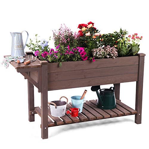 2) Patio Elevated Flower Planter With Storage