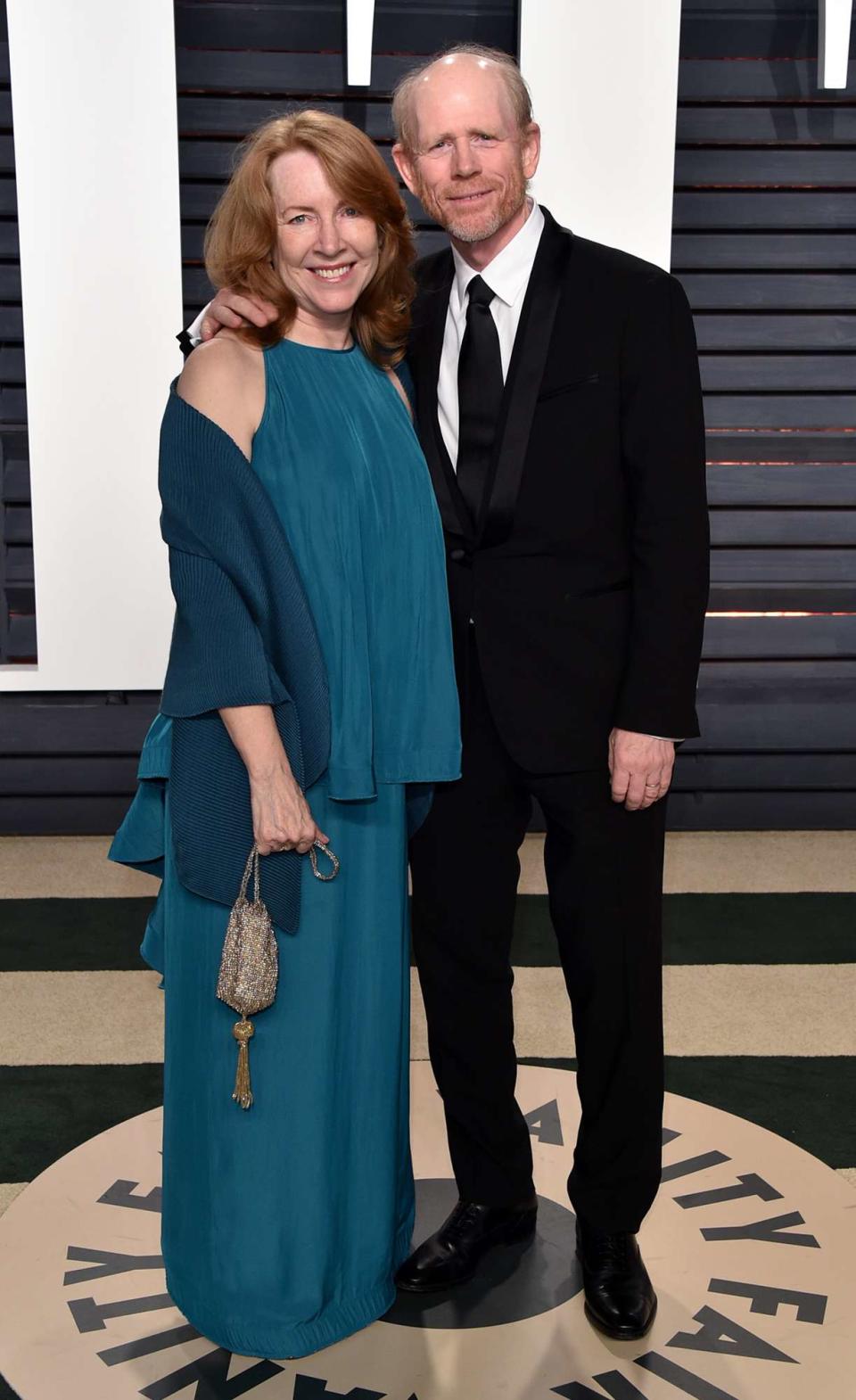Ron Howard (R) and Cheryl Howard attend the 2017 Vanity Fair Oscar Party hosted by Graydon Carter at Wallis Annenberg Center for the Performing Arts on February 26, 2017 in Beverly Hills, California