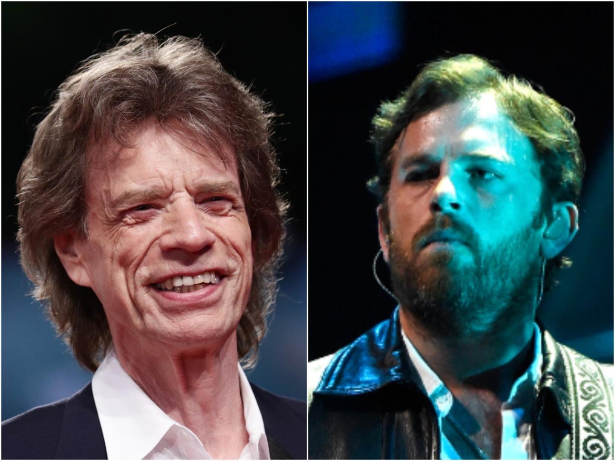 Mick Jagger (left) and Kings of Leon singer Caleb Followill (right) (Getty)