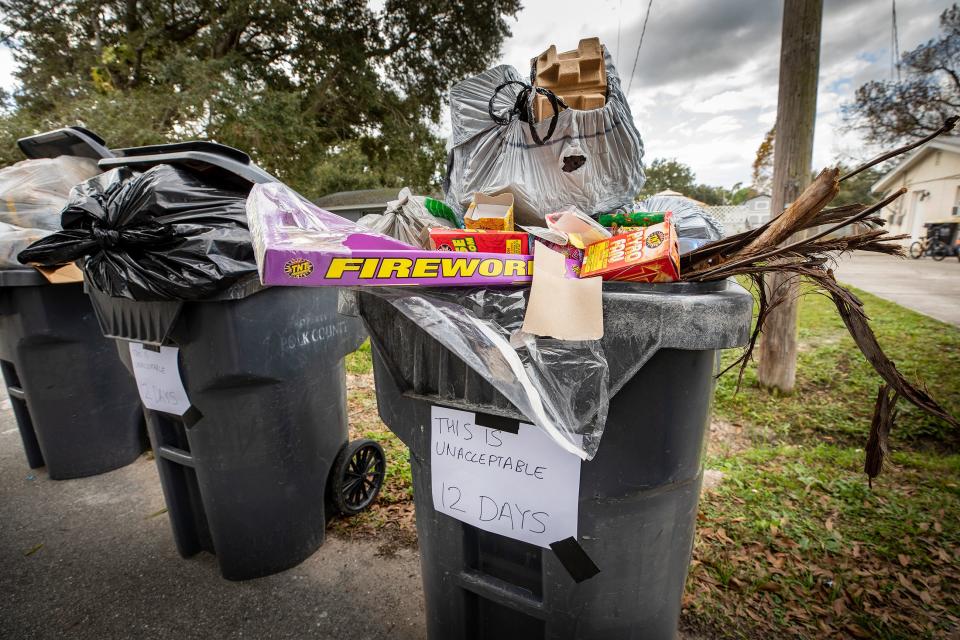  Residents on Annette Street off Gib Galloway Road are upset about lack of garbage pickup and trash accumulating on the side of the road  in Lakeland Fl. Tuesday January 4 ,  2022.  ERNST PETERS/ THE LEDGER