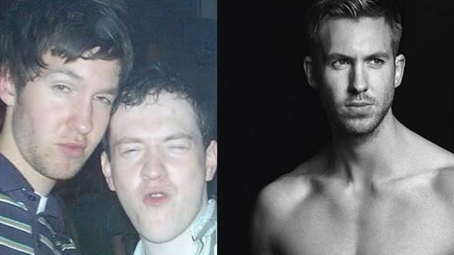 It's a day early for Throwback Thursday and Calvin Harris has a treat for all of us! The 31-year-old posted a throwback photo on Wednesday of him back in 2002, and he is nearly unrecognizable. <strong> WARNING: He Uses NSFW language in this Instagram. </strong> "Me and Irv in Jumpin Jaks Dumfries looking f**king fantastic," he captions the epic pic. Thirteen years ago, Taylor Swift's boyfriend had black hair and looked super nerdy. It's hard to believe this is the same ab-tastic Armani underwear model we saw on Monday! <strong> PICS: Calvin Harris Could Not Look Hotter In Armani's New Underwear Ads </strong> And just five years ago, he was still rockin' that dark 'do! Getty Images But how can you complain about the Scottish DJ's transformation? <strong> WATCH: Calvin Harris Cat-Sits for Taylor Swift </strong> Stars, they're just like us. They go through awkward phases too! It goes without saying: Swift is a lucky girl. Check out what Harris had to say about his romance with the superstar in the video below. 