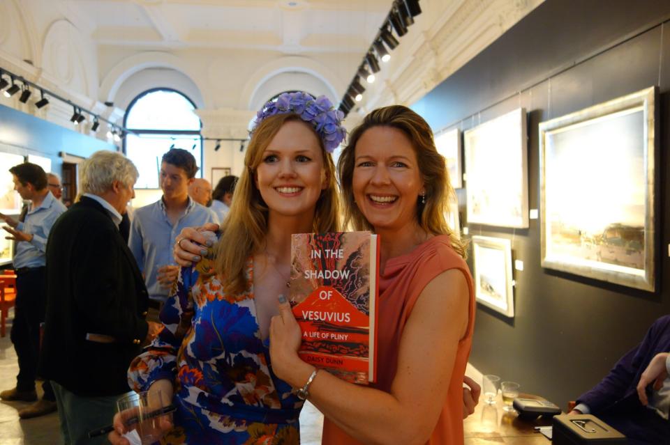 Jessie Childs, right, at author Daisy Dunn&#39;s book launch in 2020. Photo: Alice Dunn