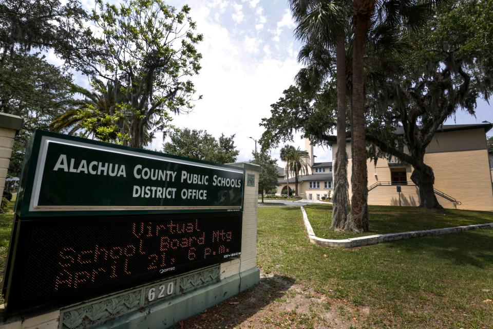 The Alachua County School District Building in Gainesville, Fla. on April 23, 2020. [Sam Thomas/The Gainesville Sun]