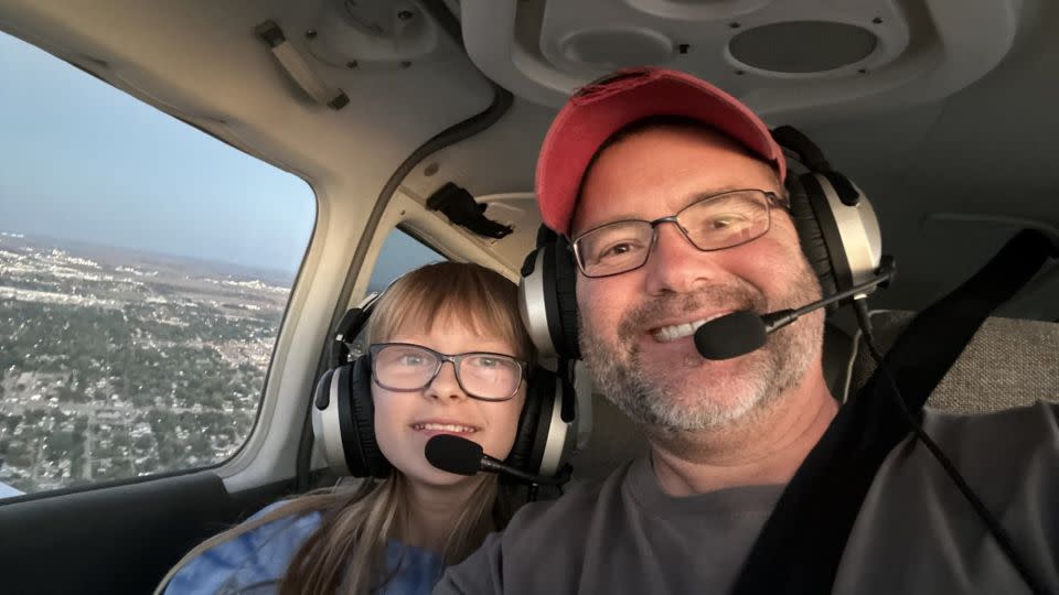 Here's Brian and his daughter photographed in his plane. - Courtesy Brian Aerni