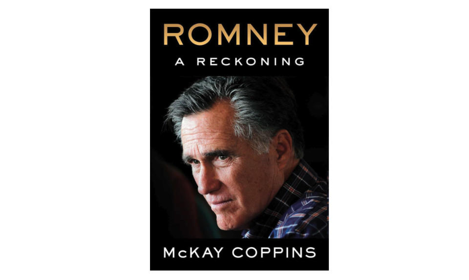 The cover of “Romney A Reckoning,” written by Atlantic writer McKay Coppins, is shown.