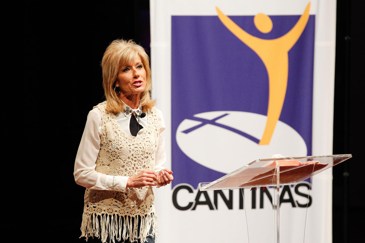 Beth Moore speaks at the Dove Nominee Luncheon at the Schermerhorn Symphony Center in Nashville, Tenn., on Oct. 6, 2014.