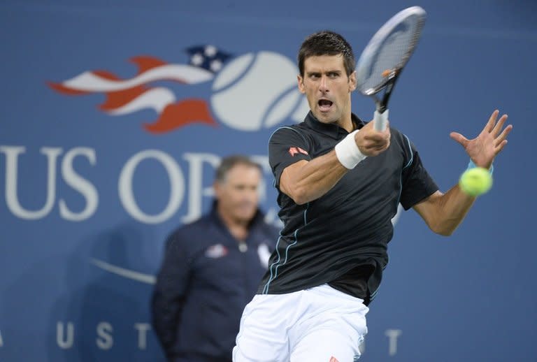 Novak Djokovic during his US Open match against Mikhail Youzhny in New York on September 5, 2013. Djokovic and Rafael Nadal must quell a double-edged assault from masters of the dying art of the single-handed backhand if they are to set up a blockbuster US Open final