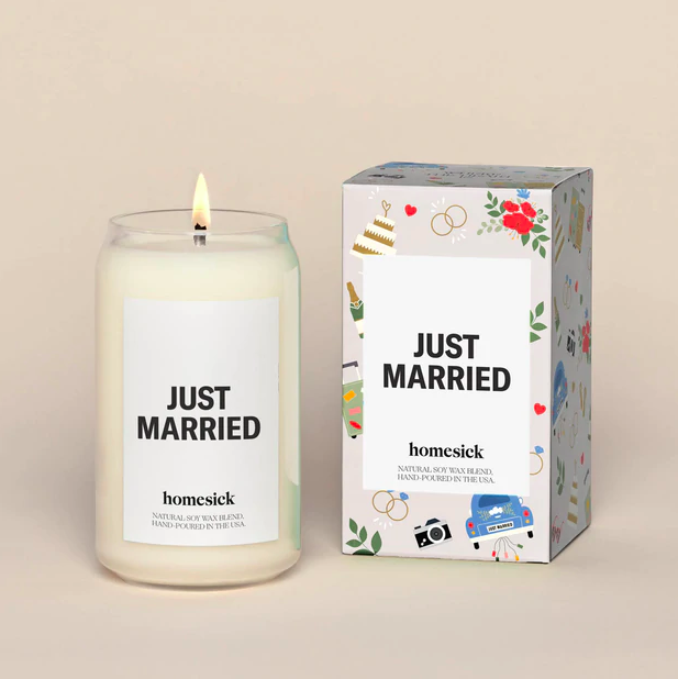 <p><a href="https://go.redirectingat.com?id=74968X1596630&url=https%3A%2F%2Fhomesick.com%2Fproducts%2Fjust-married-candle&sref=https%3A%2F%2Fwww.cosmopolitan.com%2Fstyle-beauty%2Ffashion%2Fg26751325%2Funique-wedding-gift-ideas%2F" rel="nofollow noopener" target="_blank" data-ylk="slk:Shop Now;elm:context_link;itc:0;sec:content-canvas" class="link ">Shop Now</a></p><p>Just Married Candle</p><p>homesick.com</p><p>$42.00</p><span class="copyright">Homesick</span>