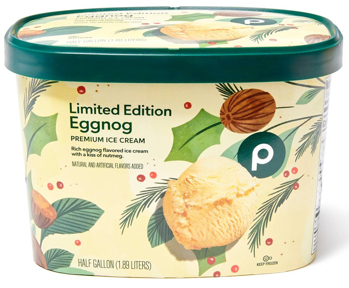 Publix’s limited edition Eggnog premium ice cream was introduced in 1992 and is back for the grocer’s 2024 holiday season.