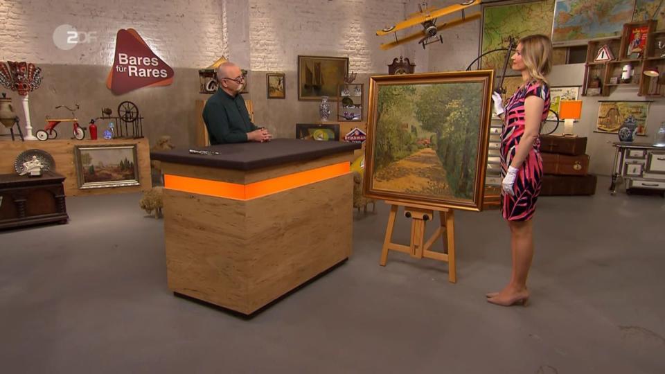 <p>Das Landschaftsgemälde wurde vermutlich von Friedrich Schaper im Jahr 1915 gemalt. Dr. Bianca Berding bewertete das nicht signierte Bild mit 2.000 bis 2.200 Euro. (Bild: ZDF)</p> 