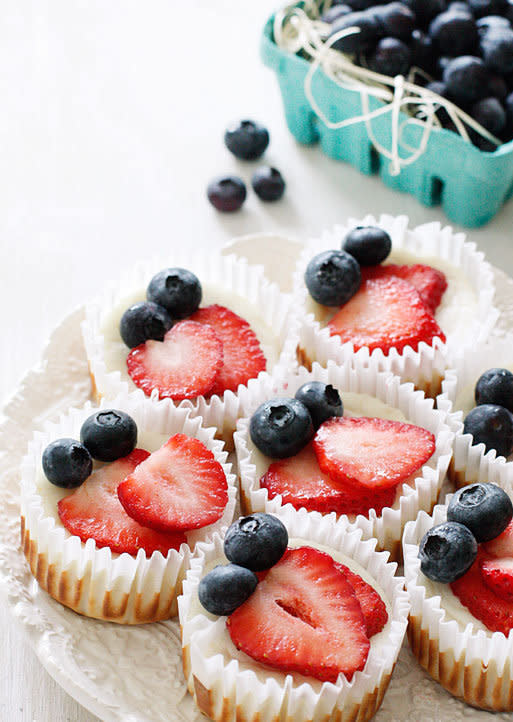 <strong>Get the <a href="http://www.skinnytaste.com/2012/05/red-white-and-blueberry-cheesecake.html" target="_blank">Red, White and Blueberry Cheesecake Cupcakes recipe</a> from Skinny Taste</strong>