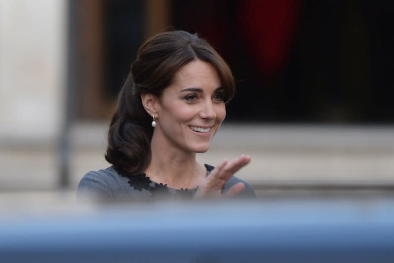 The Duchess of Cambridge announced Friday in a 371-word video message that she’d been diagnosed with cancer and had been undergoing chemotherapy. File Photo by Rune Hellestad/UPI