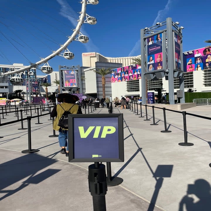 The VIP entry line signage