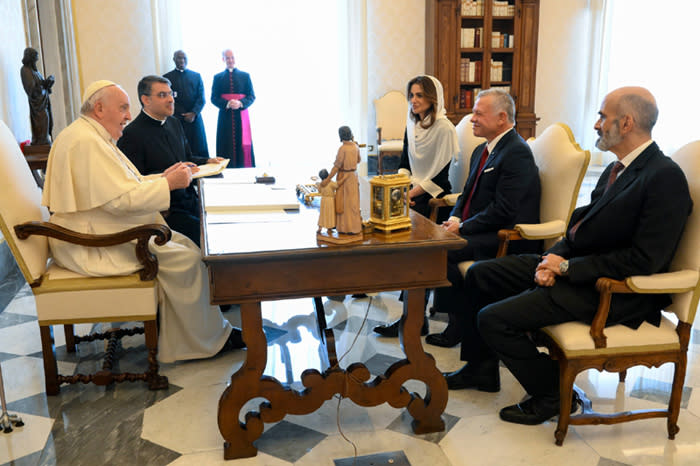 Los Reyes de Jordania con el Papa Francisco