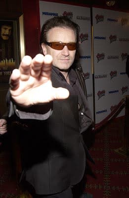 Bono at the New York premiere of Miramax's Gangs of New York