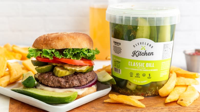 Cleveland Kitchen pickles and burger