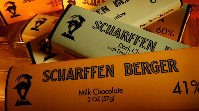 Bars of Scharffen Berger chocolate
