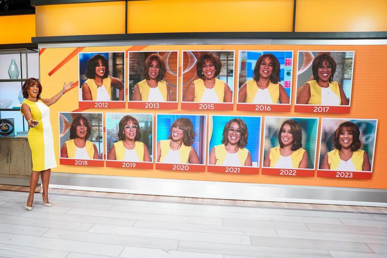 Gayle King Commemorates 12 Years at ‘CBS Mornings’ in the Same Yellow Dress She Wore on Her First Day